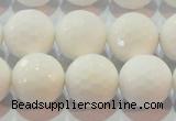 CAG7186 15.5 inches 16mm faceted round white agate gemstone beads