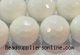 CAG7187 15.5 inches 18mm faceted round white agate gemstone beads