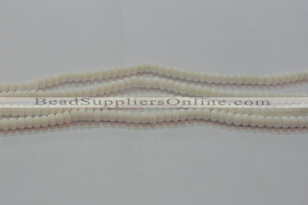 CAG7190 15.5 inches 4*6mm rondelle white agate gemstone beads