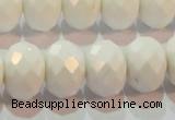 CAG7195 15.5 inches 10*14mm faceted rondelle white agate beads