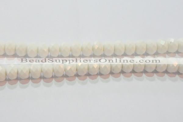 CAG7195 15.5 inches 10*14mm faceted rondelle white agate beads