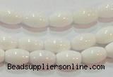 CAG7200 15.5 inches 5*8mm rice white agate gemstone beads