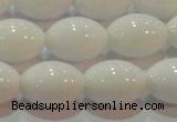 CAG7203 15.5 inches 10*14mm rice white agate gemstone beads