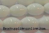 CAG7204 15.5 inches 12*16mm rice white agate gemstone beads