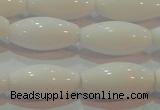 CAG7205 15.5 inches 8*16mm rice white agate gemstone beads