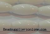 CAG7206 15.5 inches 7*21mm rice white agate gemstone beads