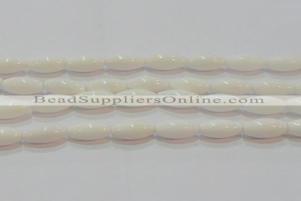 CAG7206 15.5 inches 7*21mm rice white agate gemstone beads