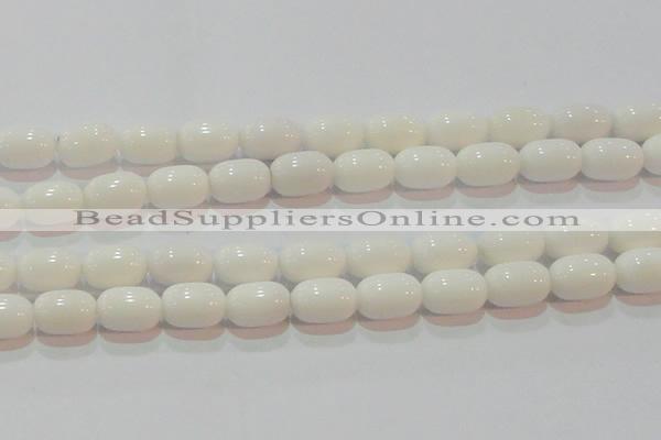 CAG7212 15.5 inches 10*14mm drum white agate gemstone beads