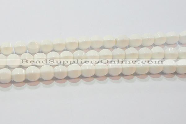 CAG7214 15.5 inches 12*12mm pumpkin white agate gemstone beads