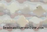 CAG7217 15.5 inches 10*10mm flower white agate gemstone beads