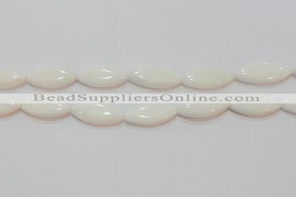 CAG7232 15.5 inches 16*33mm marquise white agate gemstone beads