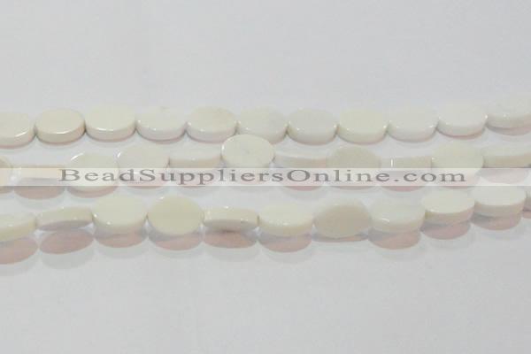 CAG7235 15.5 inches 12*16mm oval white agate gemstone beads