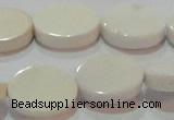 CAG7236 15.5 inches 13*18mm oval white agate gemstone beads