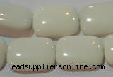 CAG7247 15.5 inches 13*18mm rectangle white agate gemstone beads