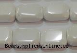 CAG7261 15.5 inches 13*18mm rectangle white agate gemstone beads