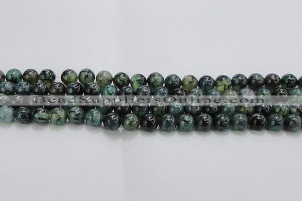 CAG7323 15.5 inches 10mm round dragon veins agate beads wholesale