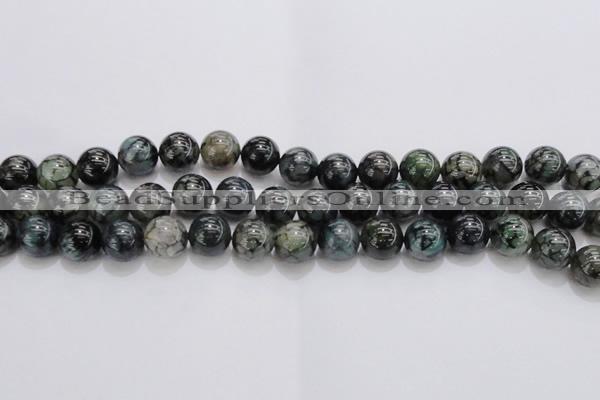 CAG7325 15.5 inches 14mm round dragon veins agate beads wholesale