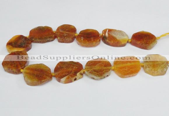 CAG7402 15.5 inches 25*30mm - 30*35mm freeform dragon veins agate beads