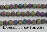 CAG7448 15.5 inches 4mm round plated druzy agate beads wholesale