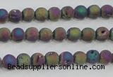 CAG7449 15.5 inches 6mm round plated druzy agate beads wholesale