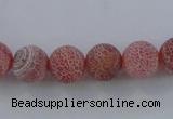 CAG7486 15.5 inches 4mm round frosted agate beads wholesale