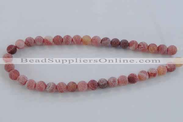 CAG7489 15.5 inches 10mm round frosted agate beads wholesale