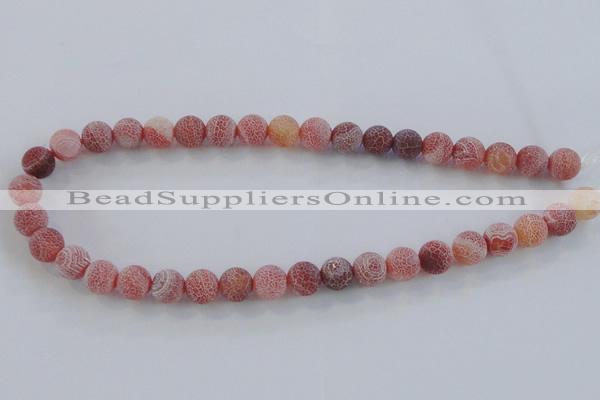 CAG7491 15.5 inches 14mm round frosted agate beads wholesale