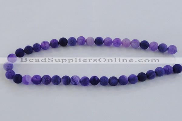 CAG7514 15.5 inches 12mm round frosted agate beads wholesale