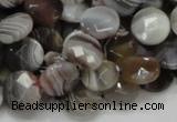 CAG752 15.5 inches 12mm faceted coin botswana agate beads wholesale