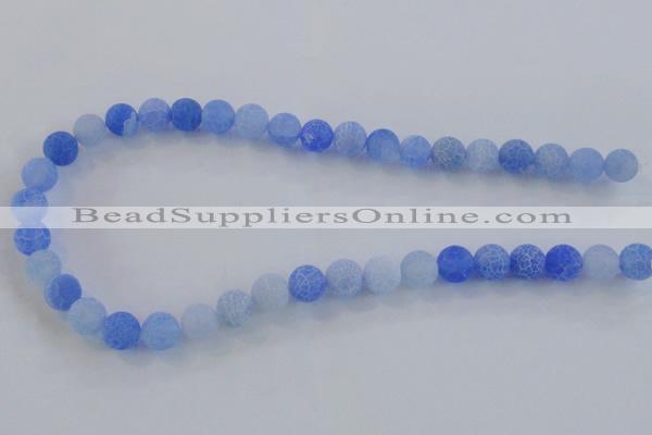 CAG7531 15.5 inches 14mm round frosted agate beads wholesale