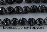 CAG7601 15.5 inches 6mm faceted round frosted agate beads wholesale