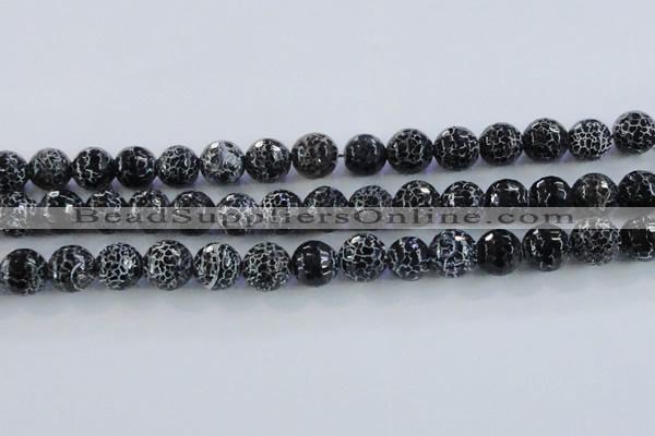 CAG7605 15.5 inches 14mm faceted round frosted agate beads wholesale