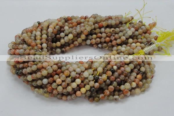 CAG762 15.5 inches 6mm round yellow agate gemstone beads wholesale