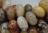 CAG770 15.5 inches 10*16mm rondelle yellow agate gemstone beads