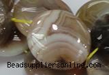 CAG779 15.5 inches 30mm flat round yellow agate gemstone beads