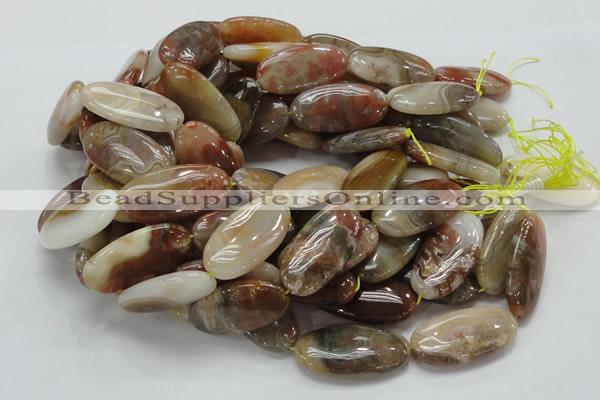 CAG783 15.5 inches 20*40mm oval yellow agate gemstone beads