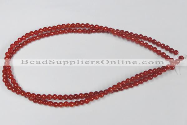 CAG7856 15.5 inches 4mm round red agate beads wholesale