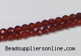 CAG7860 15.5 inches 2mm faceted round red agate beads wholesale