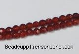 CAG7861 15.5 inches 3mm faceted round red agate beads wholesale