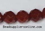 CAG7863 15.5 inches 16mm faceted round red agate beads wholesale