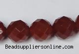 CAG7865 15.5 inches 20mm faceted round red agate beads wholesale