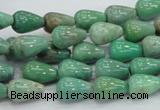 CAG7896 15.5 inches 8*12mm teardrop grass agate beads wholesale