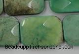 CAG7927 15.5 inches 25*35mm faceted rectangle grass agate beads