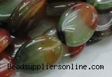 CAG796 15.5 inches 18*25mm oval rainbow agate gemstone beads