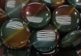 CAG802 15.5 inches 20mm flat round rainbow agate gemstone beads