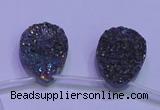 CAG8134 Top drilled 18*25mm teardrop rainbow plated druzy agate beads