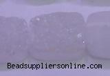 CAG8260 Top drilled 20*30mm rectangle white plated druzy agate beads