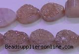 CAG8291 7.5 inches 13*18mm teardrop champagne plated druzy agate beads