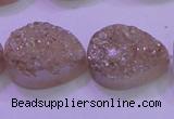 CAG8311 7.5 inches 18*25mm teardrop champagne plated druzy agate beads