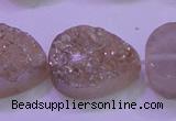 CAG8321 7.5 inches 20*30mm teardrop champagne plated druzy agate beads